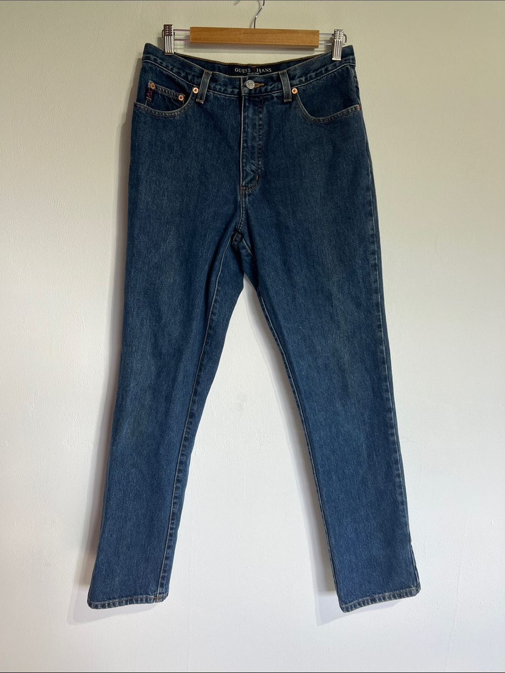 Vintage Guess Straight-Leg  Jeans in Dark Indigo